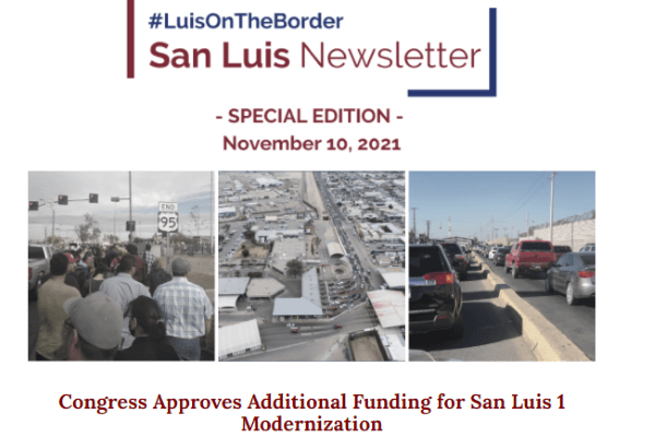 Congress Approves Additional Funding for San Luis 1 Modernization