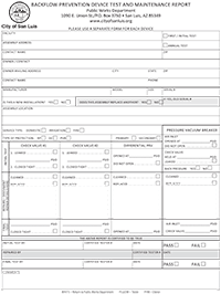 Backflow Prevention Device Test and Maintenance Report