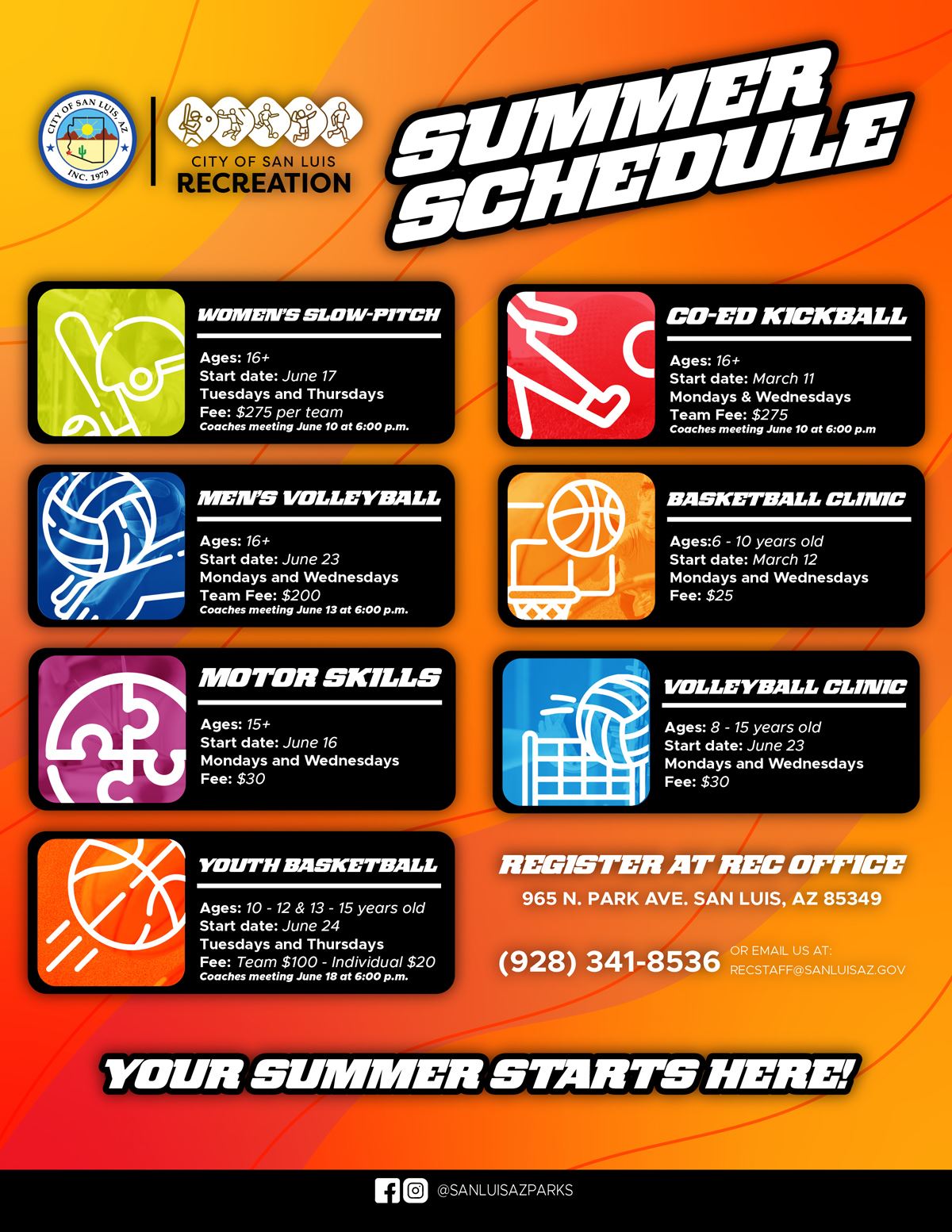 Rec Spring 2025 Schedule