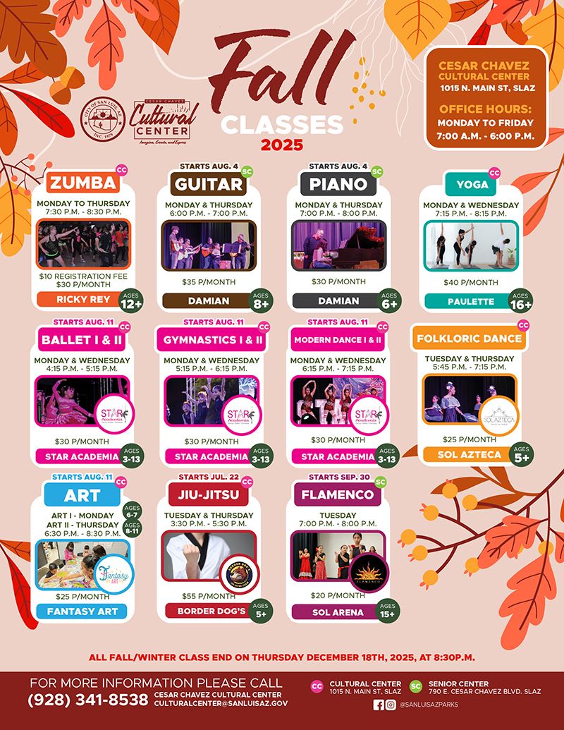 Fall Classes Schedule